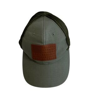 Highland Tactical Olive Green Mesh Back Hat‎ Ball Cap USA Flag Patch
